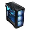 Caixa de PC MODECOM Horizon ARGB FLOW MIDI preto — suporte E-ATX, vidro temperado, ARGB, USB-C, GPU máx. 400 mm