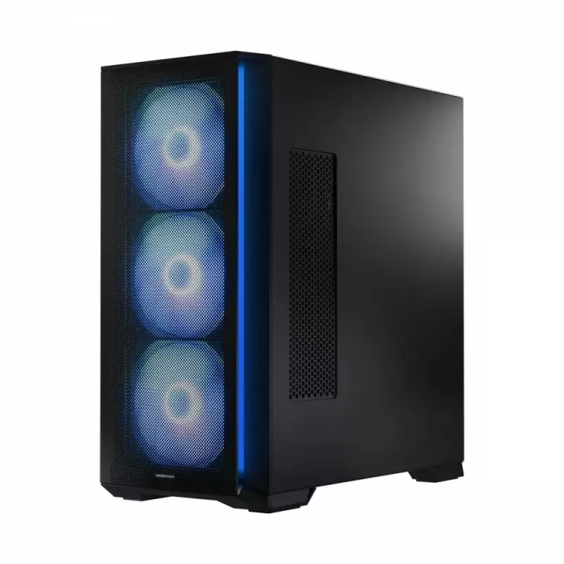 Caixa de PC MODECOM Horizon ARGB FLOW MIDI preto — suporte E-ATX, vidro temperado, ARGB, USB-C, GPU máx. 400 mm