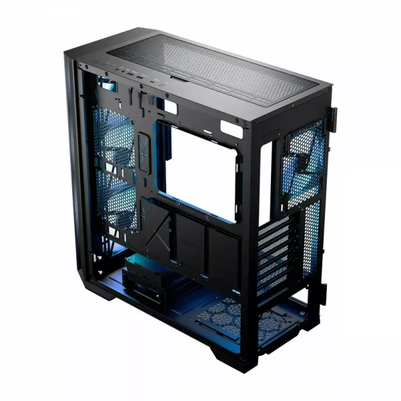 Caixa de PC MODECOM Horizon ARGB FLOW MIDI preto — suporte E-ATX, vidro temperado, ARGB, USB-C, GPU máx. 400 mm