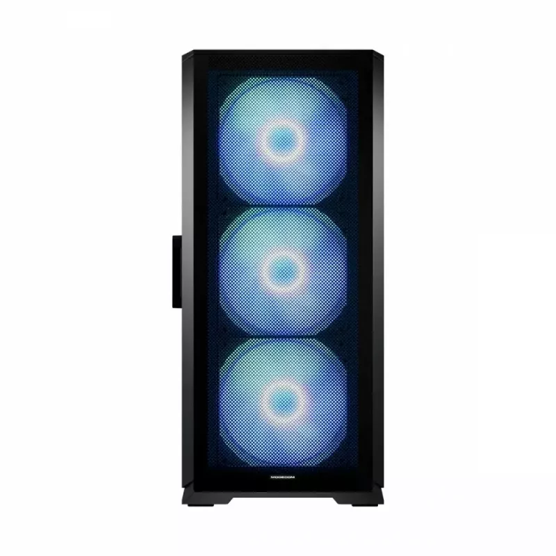 Caixa de PC MODECOM Horizon ARGB FLOW MIDI preto — suporte E-ATX, vidro temperado, ARGB, USB-C, GPU máx. 400 mm