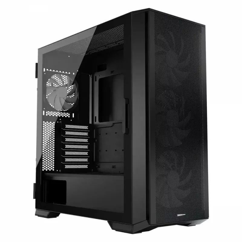 Caixa de PC MODECOM Horizon ARGB FLOW MIDI preto — suporte E-ATX, vidro temperado, ARGB, USB-C, GPU máx. 400 mm