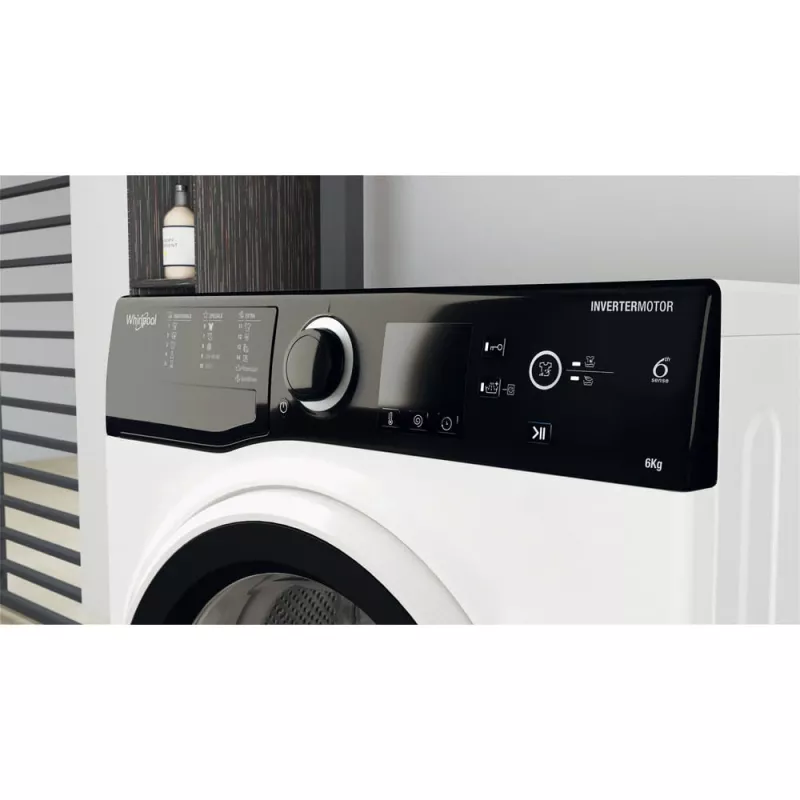 Whirlpool WRBSS 6249 S EU máquina de lavar roupa de instalação livre slim de carga frontal 6 kg 1200 rpm, classe energética C, branca
