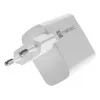 Carregador de CA com fios para dispositivos móveis NATEC NUC-2142, USB-C PD 3.0 + USB-A, 5–20 V até 3 A, 45 W, branco