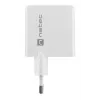 Carregador de CA com fios para dispositivos móveis NATEC NUC-2142, USB-C PD 3.0 + USB-A, 5–20 V até 3 A, 45 W, branco