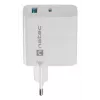 Carregador de CA com fios para dispositivos móveis NATEC NUC-2142, USB-C PD 3.0 + USB-A, 5–20 V até 3 A, 45 W, branco