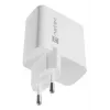 Carregador de CA com fios para dispositivos móveis NATEC NUC-2142, USB-C PD 3.0 + USB-A, 5–20 V até 3 A, 45 W, branco