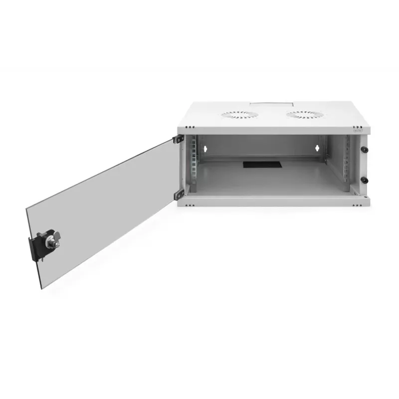 Armário de parede DIGITUS 4U - SOHO não montado 241x540x400 mm, porta frontal em vidro, cinzento
