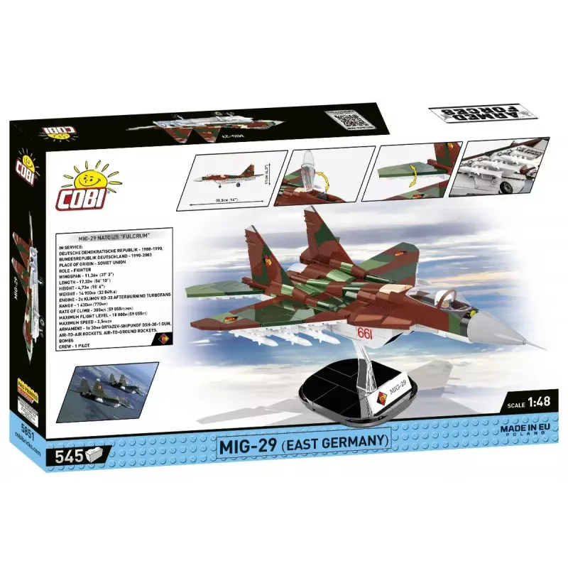 Brinquedo de construção Cobi MiG-29 Alemanha Oriental 5851 — conjunto de 300 peças