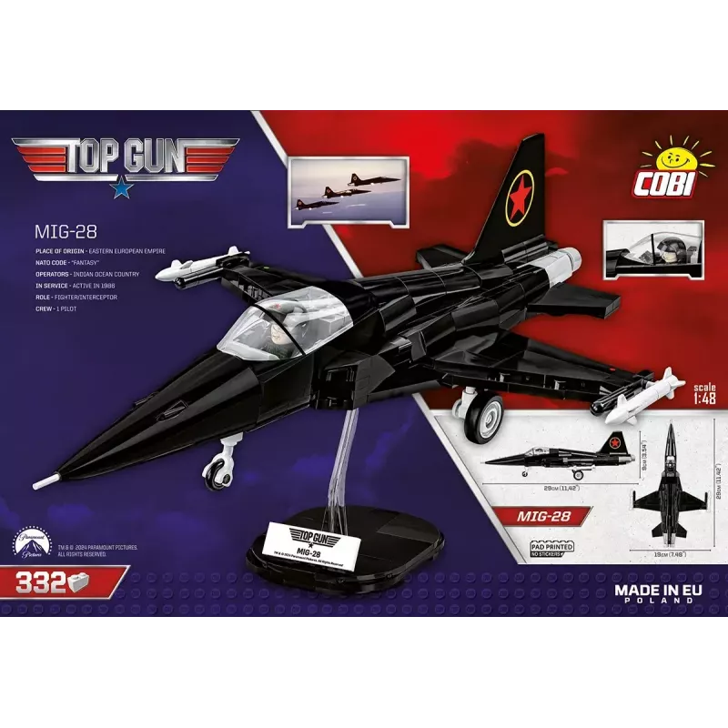 Conjunto de construção Cobi Top Gun MiG-28 5859, maquete à escala 1:48, conjunto de blocos de colecionador