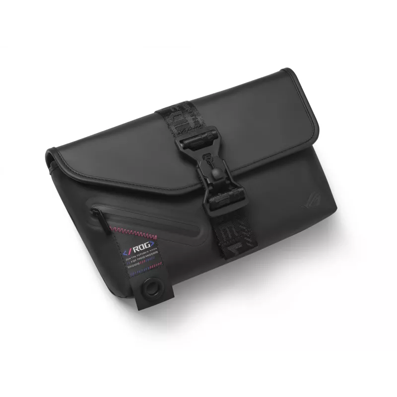 Mala de ombro ASUS ROG SLASH Sling Bag 2.0, poliéster, poliuretano (PU), poliuretano termoplástico (TPU), preto, azul, rosa, unissexo