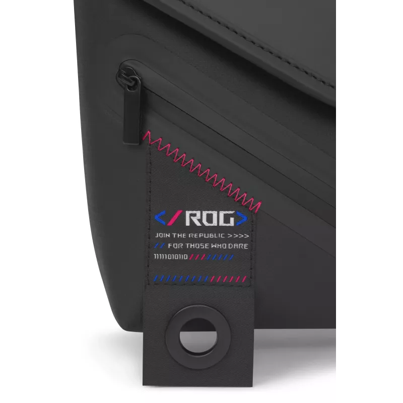 Mala de ombro ASUS ROG SLASH Sling Bag 2.0, poliéster, poliuretano (PU), poliuretano termoplástico (TPU), preto, azul, rosa, unissexo