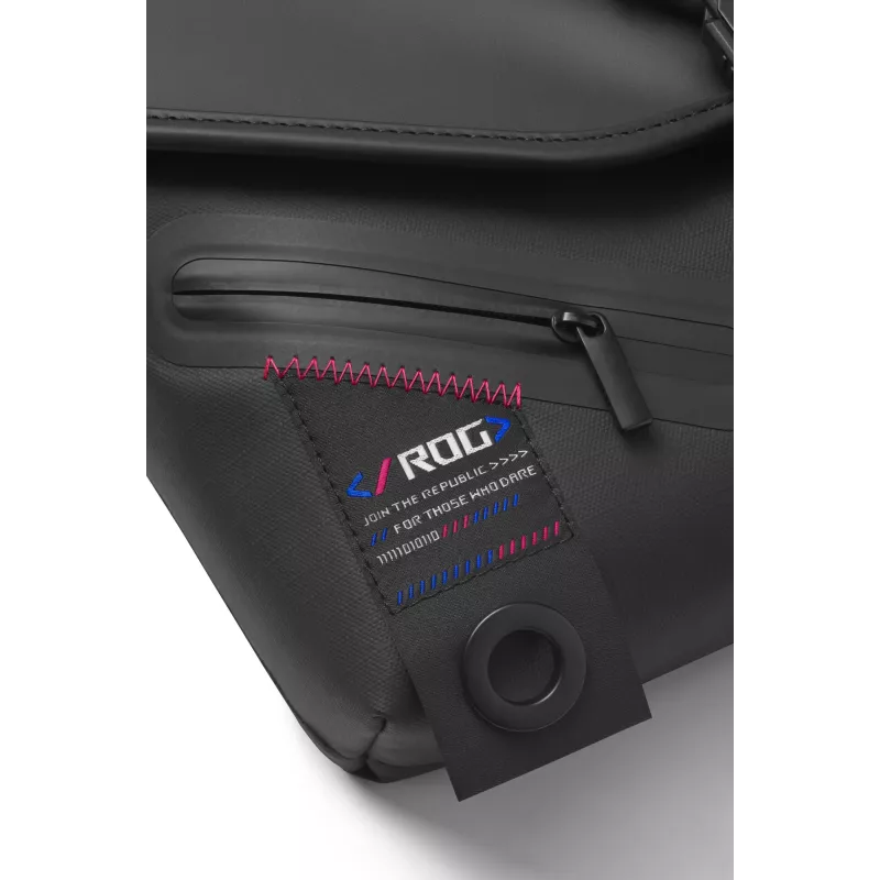 Mala de ombro ASUS ROG SLASH Sling Bag 2.0, poliéster, poliuretano (PU), poliuretano termoplástico (TPU), preto, azul, rosa, unissexo