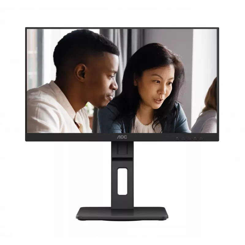 AOC 22E2UMF monitor VA de 21,5 polegadas (54,6 cm), 1920 x 1080 Full HD, 75 Hz, 4 ms, HDMI, DisplayPort, VGA, hub USB, colunas, pivot, altura ajustável, preto