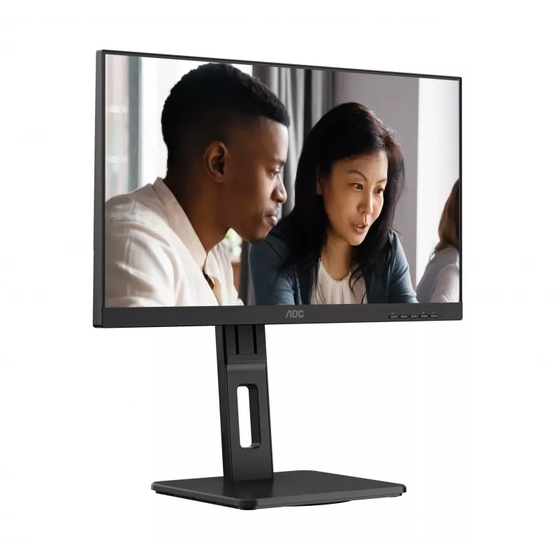 AOC 22E2UMF monitor VA de 21,5 polegadas (54,6 cm), 1920 x 1080 Full HD, 75 Hz, 4 ms, HDMI, DisplayPort, VGA, hub USB, colunas, pivot, altura ajustável, preto