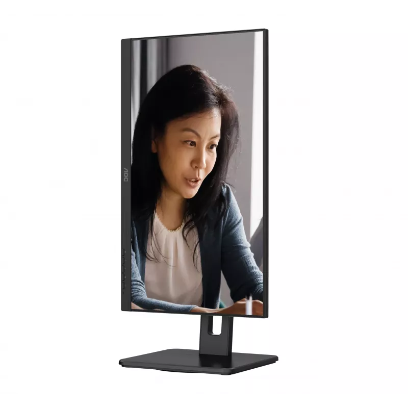 AOC 22E2UMF monitor VA de 21,5 polegadas (54,6 cm), 1920 x 1080 Full HD, 75 Hz, 4 ms, HDMI, DisplayPort, VGA, hub USB, colunas, pivot, altura ajustável, preto