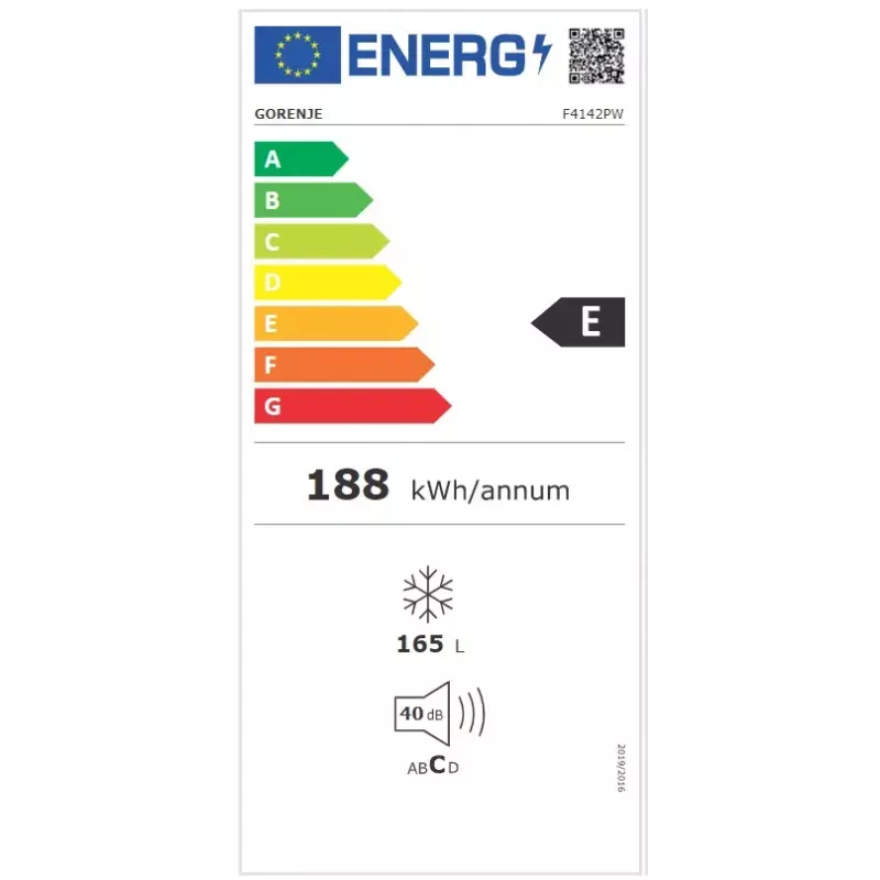 Congelador Gorenje F4142PW vertical 165 L branco