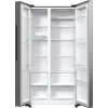 Frigorífico side-by-side Gorenje NRR9185EAXL — 550 L, independente, prateado, No Frost, máquina de gelo, visor tátil LED