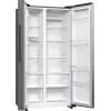 Frigorífico side-by-side Gorenje NRR9185EAXL — 550 L, independente, prateado, No Frost, máquina de gelo, visor tátil LED