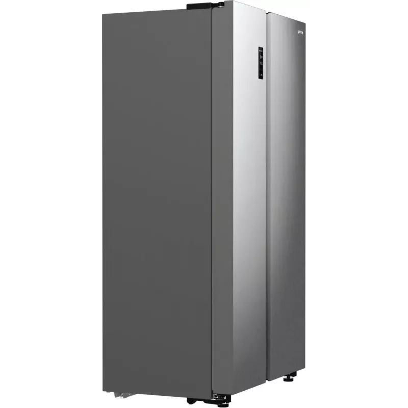 Frigorífico side-by-side Gorenje NRR9185EAXL — 550 L, independente, prateado, No Frost, máquina de gelo, visor tátil LED