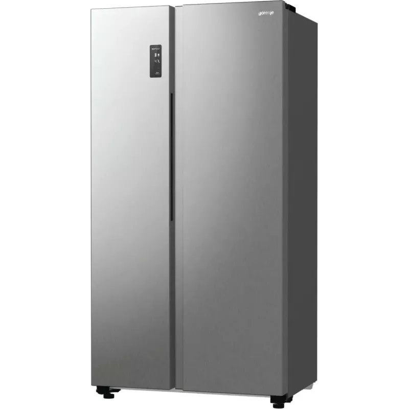 Frigorífico side-by-side Gorenje NRR9185EAXL — 550 L, independente, prateado, No Frost, máquina de gelo, visor tátil LED