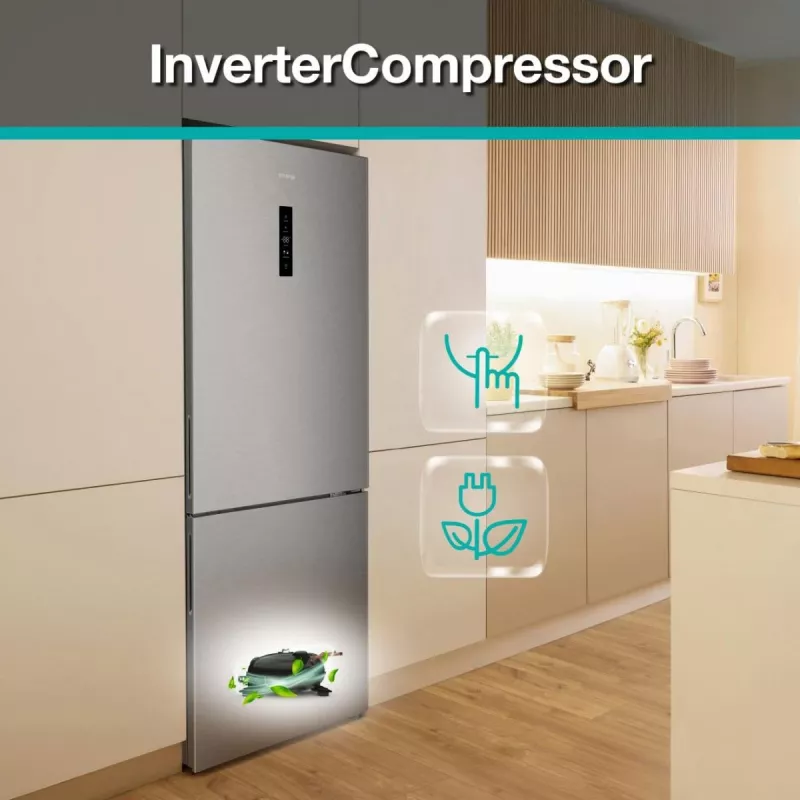 Gorenje NRK720CAXL4 independente 495 L aço inoxidável