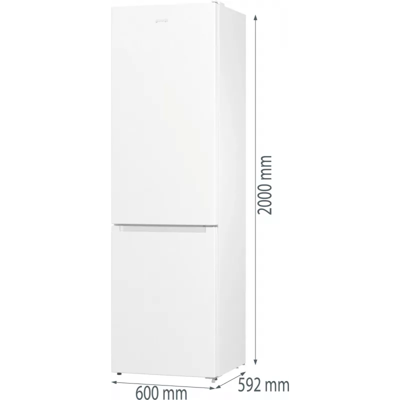 Combinado de frigorífico e congelador Gorenje NRK6202EW4 BK070B, 331 L, No Frost (frigorífico), SN-N, 9 kg/24h, E, branco