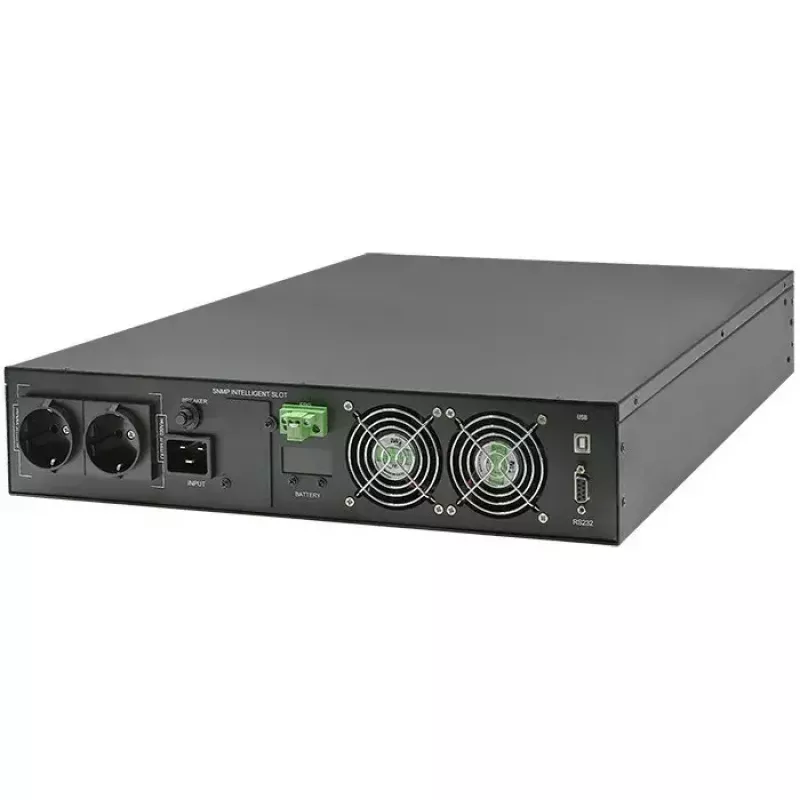 UPS para rack QOLTEC 52286 2 kVA (2000 W) fator de potência 1,0, montagem em rack