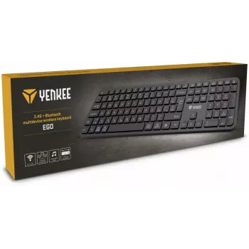 Teclado sem fios YENKEE YKB 2050 EGO 2.4G Bluetooth — layout compacto, modo duplo sem fios