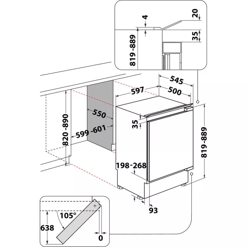 Congelador Whirlpool WBUFZ011 encastrável 91 L
