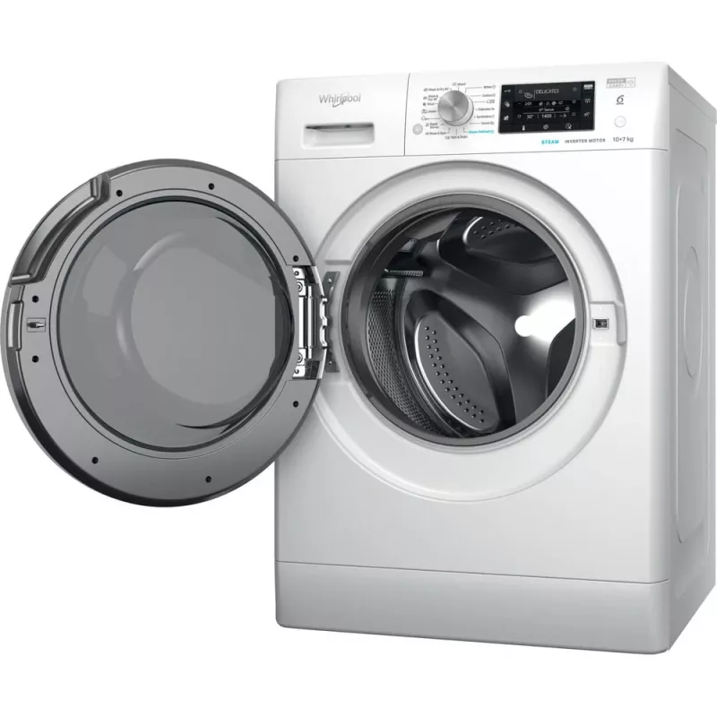 Máquina de lavar e secar roupa Whirlpool FFWDD 1076258 SV EE de instalação livre, carga frontal, branco