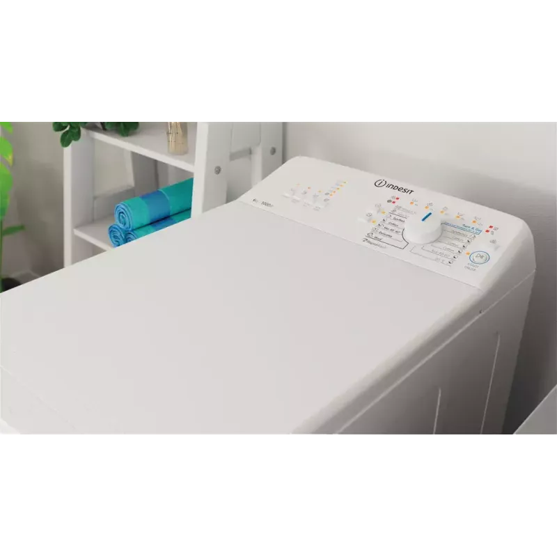 Máquina de lavar roupa de carga superior Indesit BTW L60400 EE/N — 6 kg, 1000 rpm, 400×600×900 mm, branco