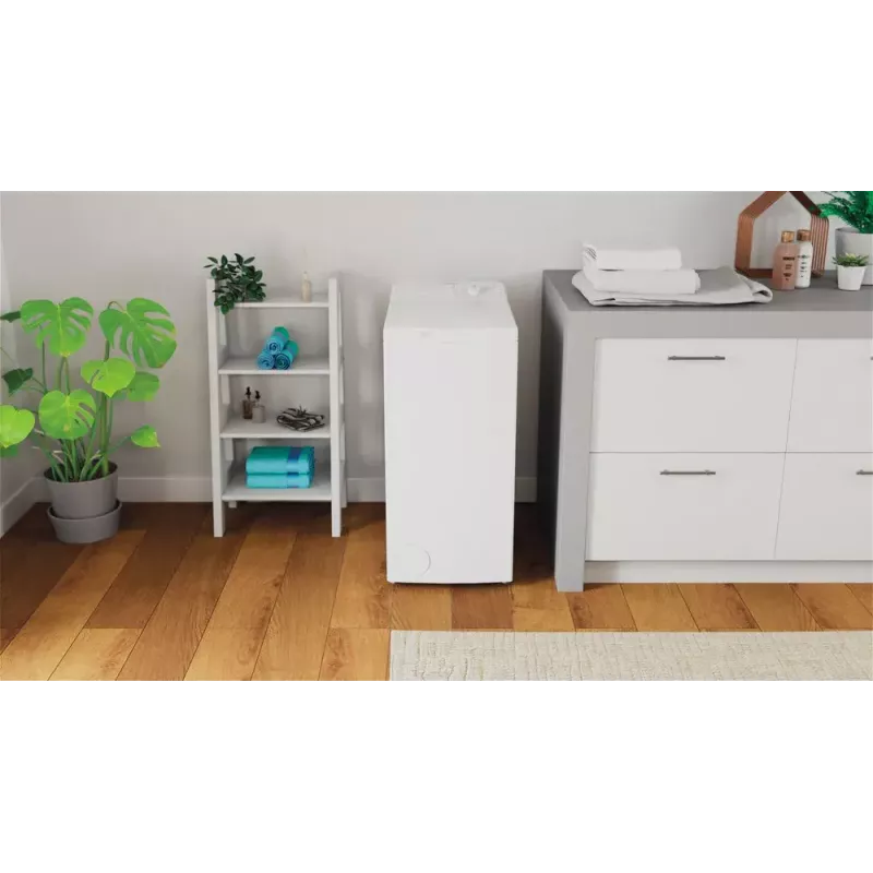 Máquina de lavar roupa de carga superior Indesit BTW L60400 EE/N — 6 kg, 1000 rpm, 400×600×900 mm, branco