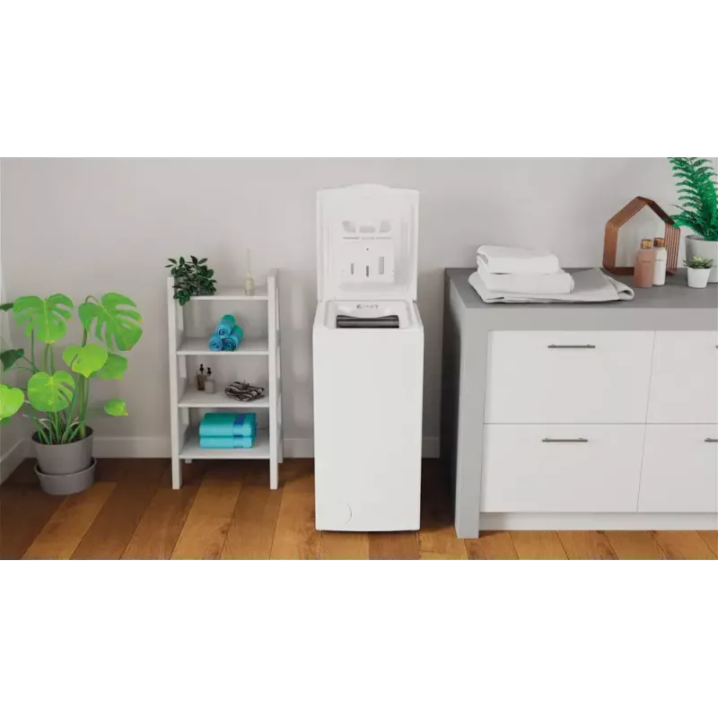 Máquina de lavar roupa de carga superior Indesit BTW L60400 EE/N — 6 kg, 1000 rpm, 400×600×900 mm, branco