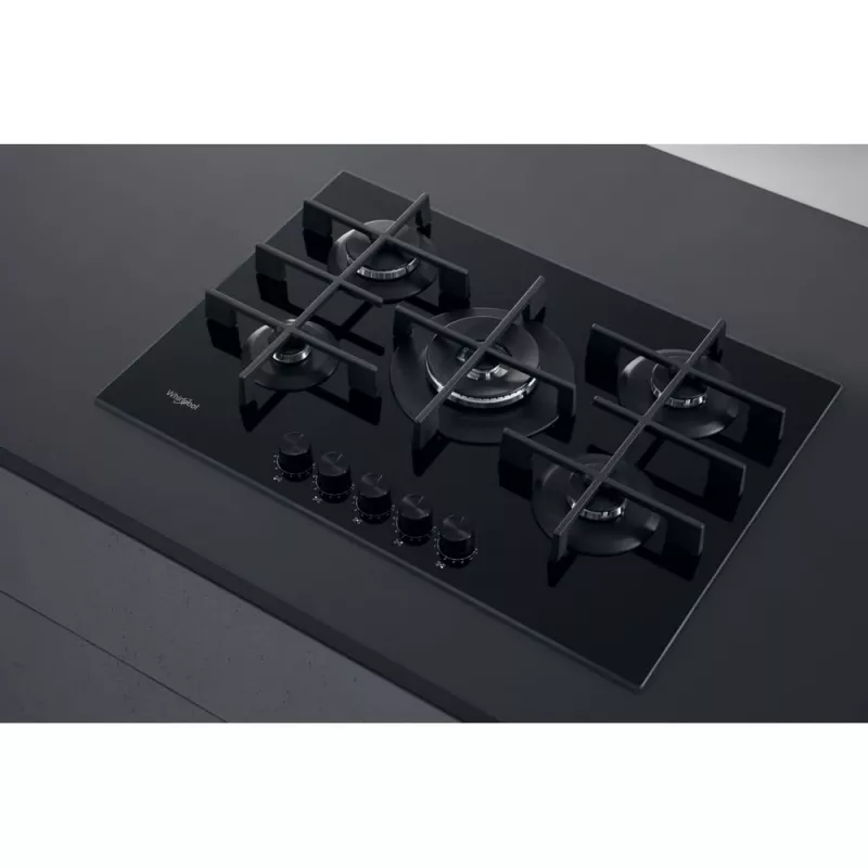 Whirlpool AKWL 728/NB preto encastrável 75 cm gás 5 zonas