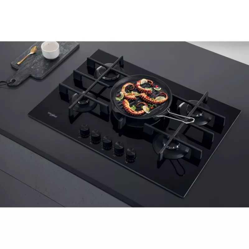 Whirlpool AKWL 728/NB preto encastrável 75 cm gás 5 zonas