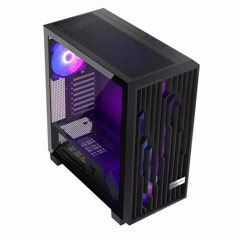 Caixa de PC MODECOM Perun Apex ARGB ATX Midi Tower, vidro temperado, USB-C, suporta ATX/Micro ATX, 3x140mm frente, 1x140mm trás