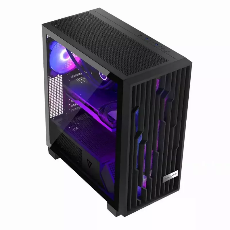 Caixa de PC MODECOM Perun Apex ARGB ATX Midi Tower, vidro temperado, USB-C, suporta ATX/Micro ATX, 3x140mm frente, 1x140mm trás