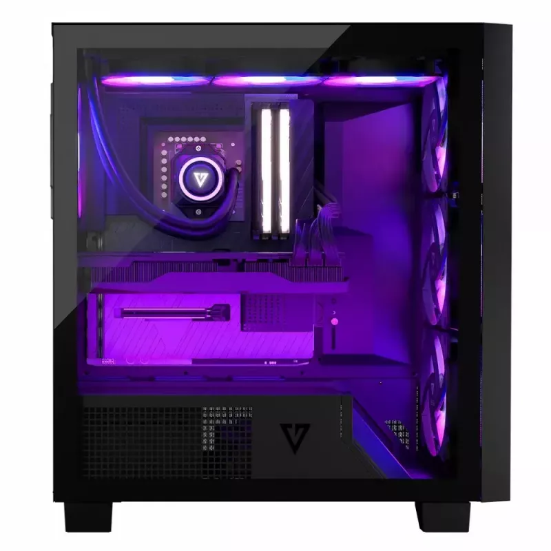 Caixa de PC MODECOM Perun Apex ARGB ATX Midi Tower, vidro temperado, USB-C, suporta ATX/Micro ATX, 3x140mm frente, 1x140mm trás