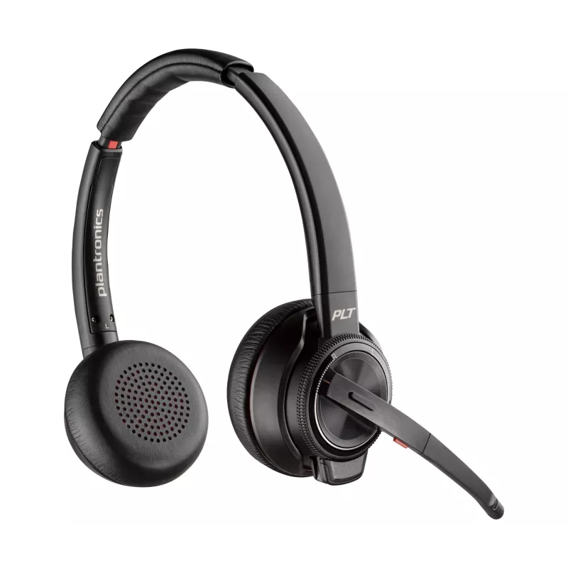 HP Poly Savi 8220 Office Stereo DECT 1880-1900 MHz headset, preto, México, ativo, Windows 10, Windows 11, MacOS, 300 g