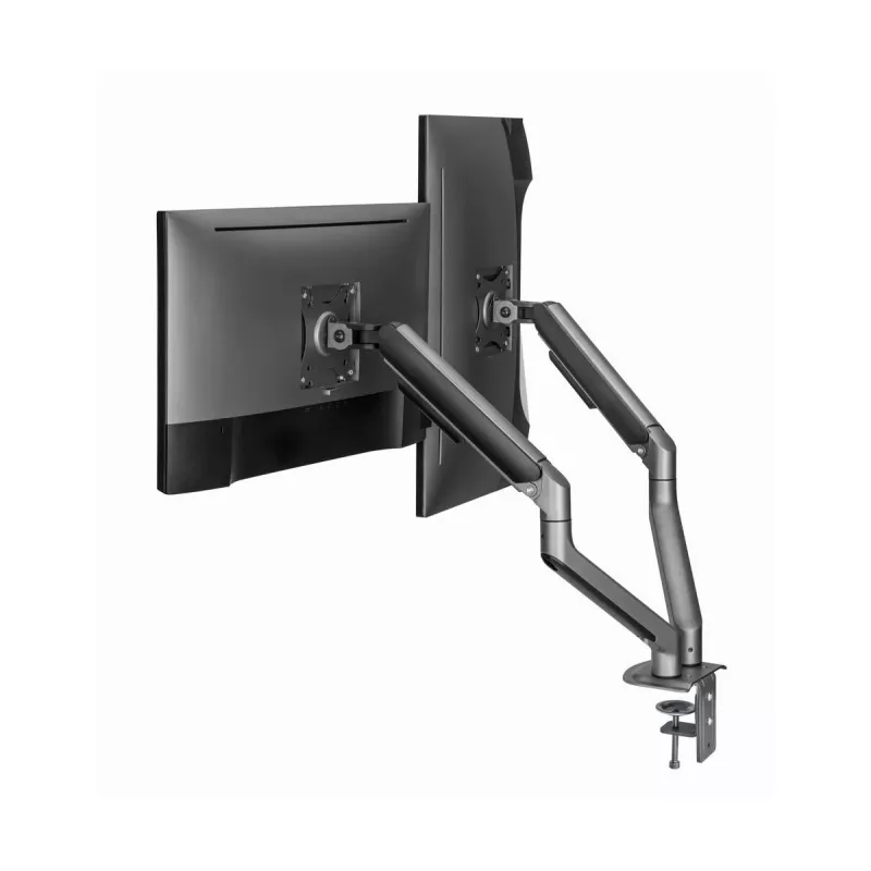 Suporte de secretária ajustável para dois monitores GEMBIRD, Space Grey