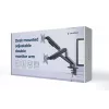 Suporte de secretária ajustável para dois monitores GEMBIRD, Space Grey