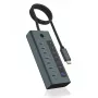 ICY BOX IB-HUB1457-C31 USB 3.2 Gen 1 (3.1 Gen 1) Type-C 10000 Mbit/s Azul, Cinzento