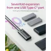ICY BOX IB-HUB1457-C31 USB 3.2 Gen 1 (3.1 Gen 1) Type-C 10000 Mbit/s Azul, Cinzento
