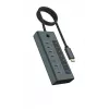ICY BOX IB-HUB1457-C31 USB 3.2 Gen 1 (3.1 Gen 1) Type-C 10000 Mbit/s Azul, Cinzento