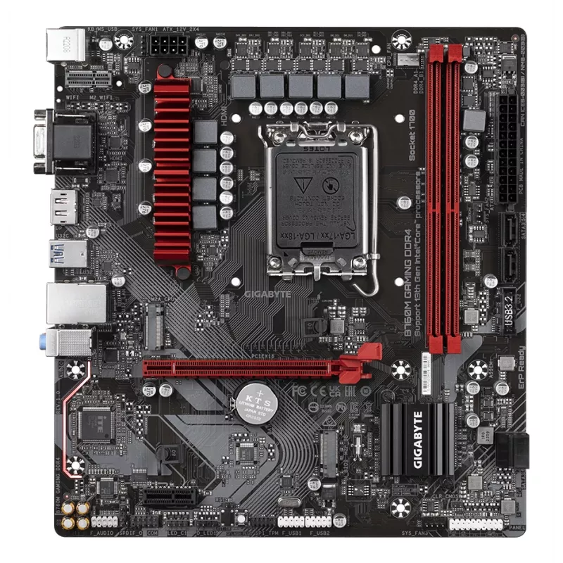 Placa-mãe GIGABYTE B760M GAMING DDR4 - Compatível com CPUs Intel Core 14.ª Ger., VRM digital 6+2+1 fases, até 5333MHz DDR4 (OC), 2xPCIe 4.0 M.2, 2.5GbE LAN, USB 3.2 Gen1