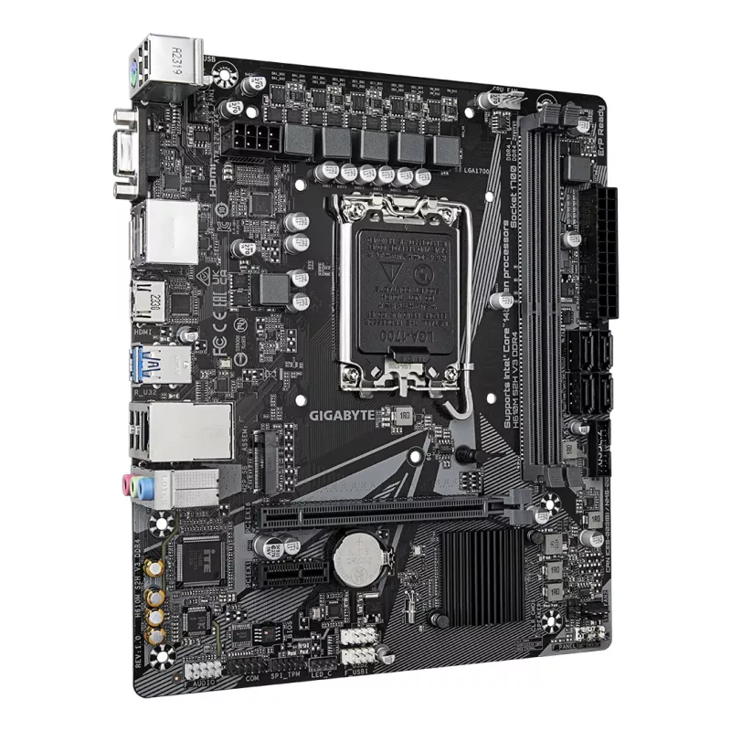 Placa-mãe GIGABYTE H610M S2H V3 DDR4 - Compatível com CPUs Intel Core 14.ª Ger., VRM digital híbrido 4+1+1, até 3200 MHz DDR4, 1x PCIe 3.0 M.2, GbE LAN, USB 3.2 Gen 1