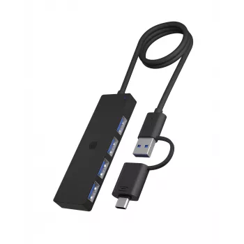 ICY BOX IB-HUB1424-C3 USB 3.2 Gen 1 (3.1 Gen 1) Type-A + Type-C 5000 Mbit/s Preto