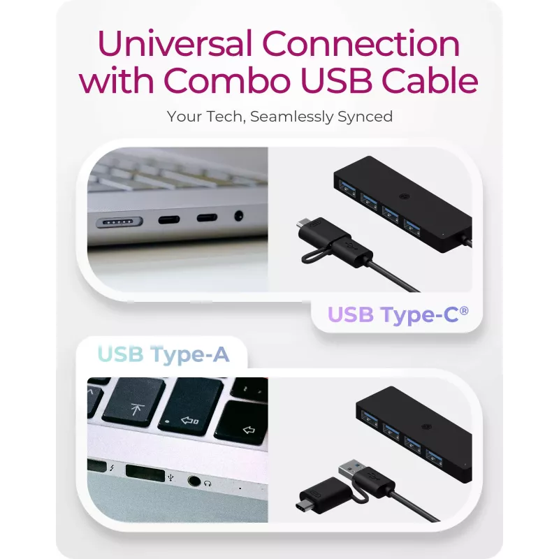 ICY BOX IB-HUB1424-C3 USB 3.2 Gen 1 (3.1 Gen 1) Type-A + Type-C 5000 Mbit/s Preto