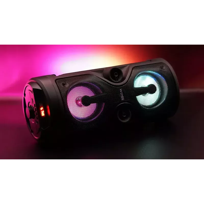 Altifalante estéreo portátil SQUEAK SQ1004 Harmony BT 5.0, 40W RMS, Bluetooth 5.0, FM, LED, bateria 8h, Preto