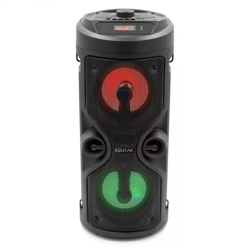 Altifalante estéreo portátil SQUEAK SQ1004 Harmony BT 5.0, 40W RMS, Bluetooth 5.0, FM, LED, bateria 8h, Preto